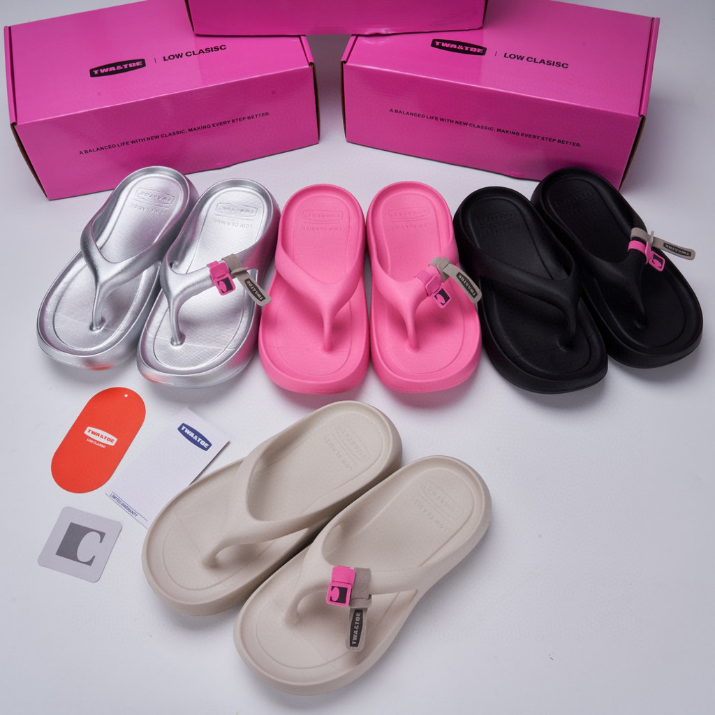 100twatoe Flip-Flops หนาSoled เพิ่มความสูงสุภาพสตรี Influencer Soft-Soled รองเท้าแตะรองเท้าแตะ