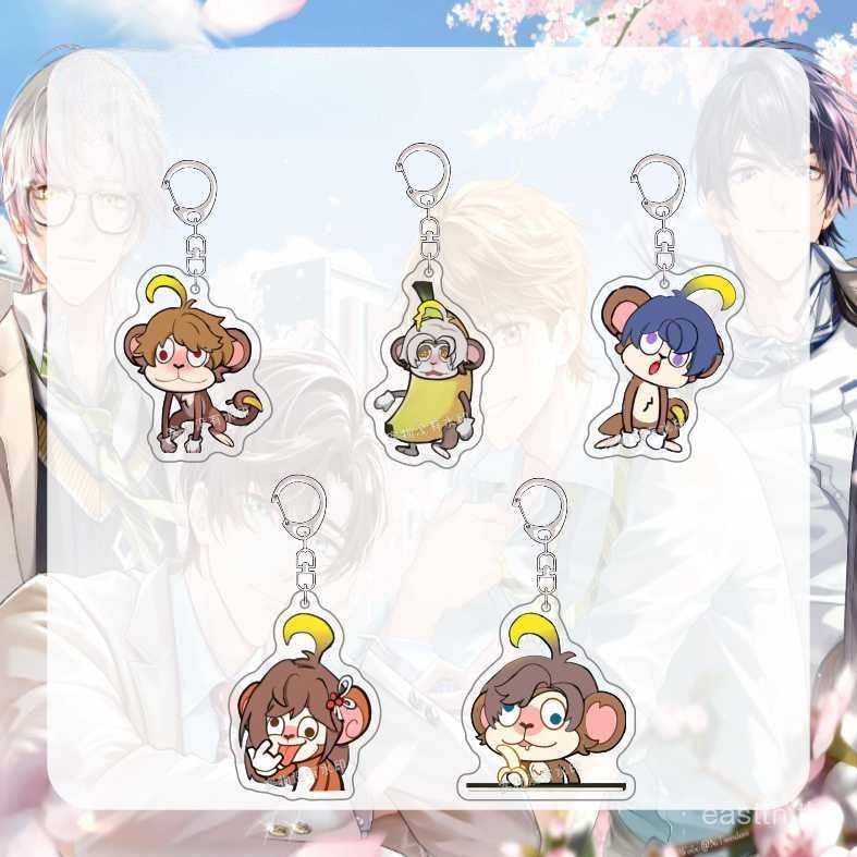 [จี้] เหตุการณ์ที่ไม่แน่นอนพวงกุญแจบางนอนกล้วยลิงน้อย Xia Yan Zuo Ran Mo Yi จี้ตลกน่ารักอะคริลิคของข