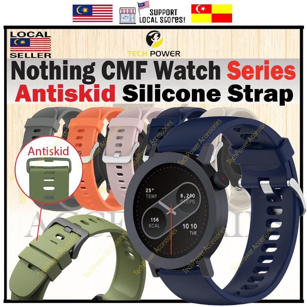 Nothing CMF Watch 3 Pro / Pro 2 / CMF Watch Pro Strap Antiskid Silicone Strap ,Tali Jam Nothing CMF