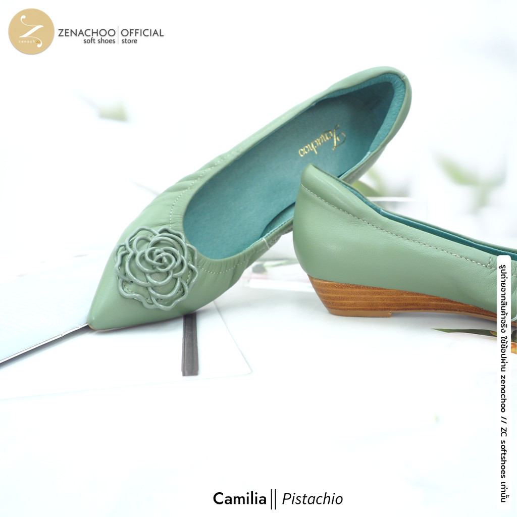 Zenachoo รุ่น Camilia สูง 1นิ้ว ทรงปกติ เปลี่ยนไซส์ได้-ไม่รับคืน หนังแกะนิ่ม หน้ากว้างเดินสบายมาก ราคา ถูกที่สุด ดีลบีเคเค แกลเลอรีภาพที่ 2
