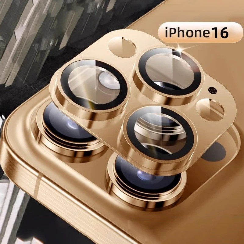 2024 สีใหม่สําหรับ iPhone 16 Pro MAX โลหะกล้องเลนส์ Protector กลับเลนส์กระจกนิรภัยสําหรับ iPhone 16 15 11 12 13 14 Pro MAX ฝาครอบหมวก