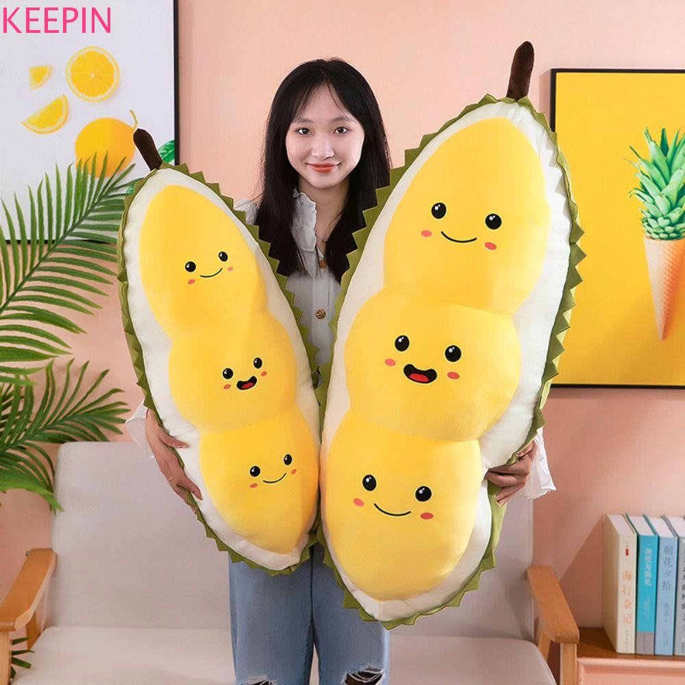 Keepin ผลไม้ทุเรียนหมอน Plush, นุ่มปุยทุเรียนกอดหมอน, เด็กมาพร้อมกับตุ๊กตาคอลเลกชัน Appease 30 ซม.ทุเรียนของเล่นตุ๊กตาเทศกาล Party Decor