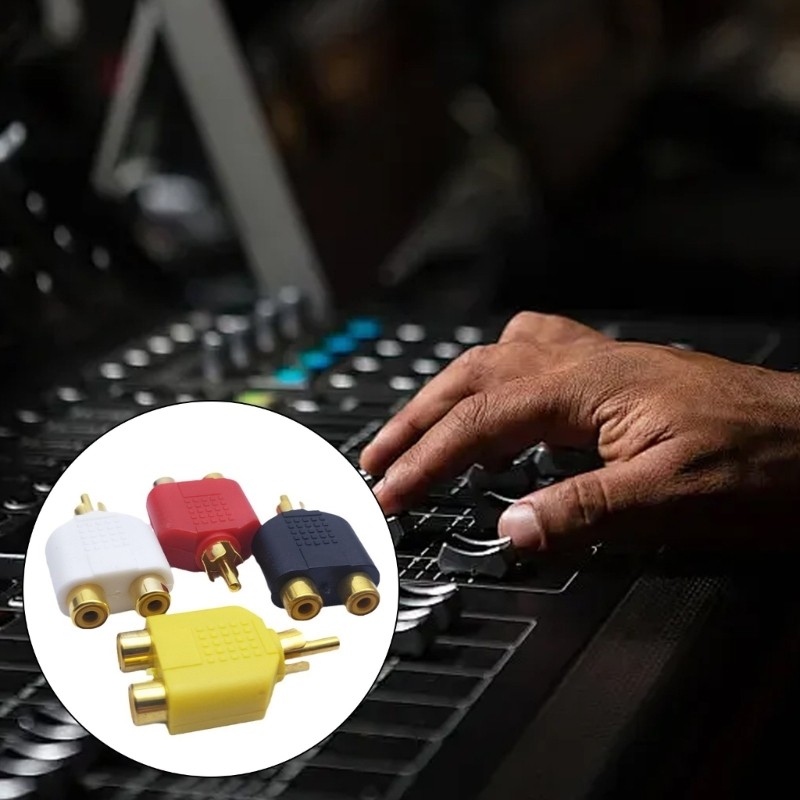 3C อะแดปเตอร์ปลั๊กแยก Mono Y 1 ชาย 2 หญิง Auditory Video Connectors สําหรับทีวีและระบบลําโพง