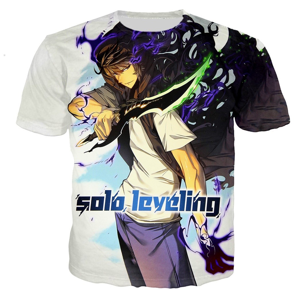 เสื้อยืดพิมพ์ลาย Anime Solo Leveling 3D