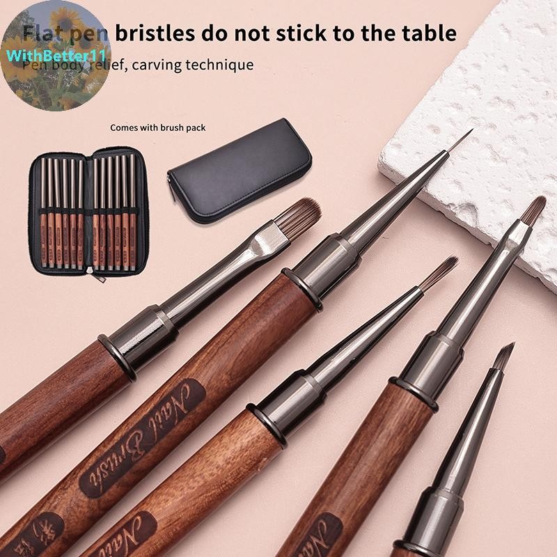 Better ไม้จันทน์จับเล็บแปรงสําหรับเล็บเส้นภาพวาด Gradient UV GEL Extension Builder ปากกาวาดภาพ TH