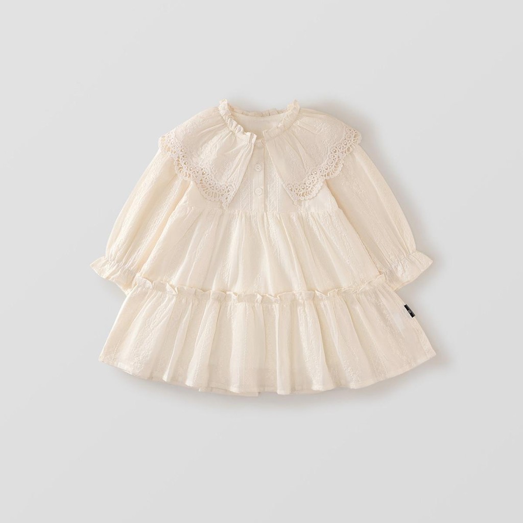 Hania Kids ชุดเดรสกระโปรงแขนยาวลายถัก สไตล์เกาหลี สำหรับเด็กผู้หญิง - K4135455