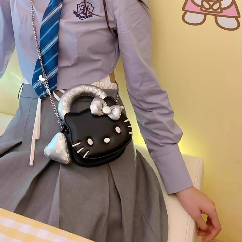 LHL BOUTIQUE กระเป๋าจิ๋ว hello kitty กระเป๋าถือ กันน้ํา น่ารัก สวยๆ โซ่ โบว์ หนัง pu