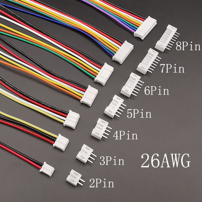 5 ชุด Mini Micro JST PH2.0 2.0 มม.Pitch 2/3/4/5/6/7/8 Pin Connectorsหญิงและชายปลั๊กตัวเชื่อมต่อสายไฟ 26AWG