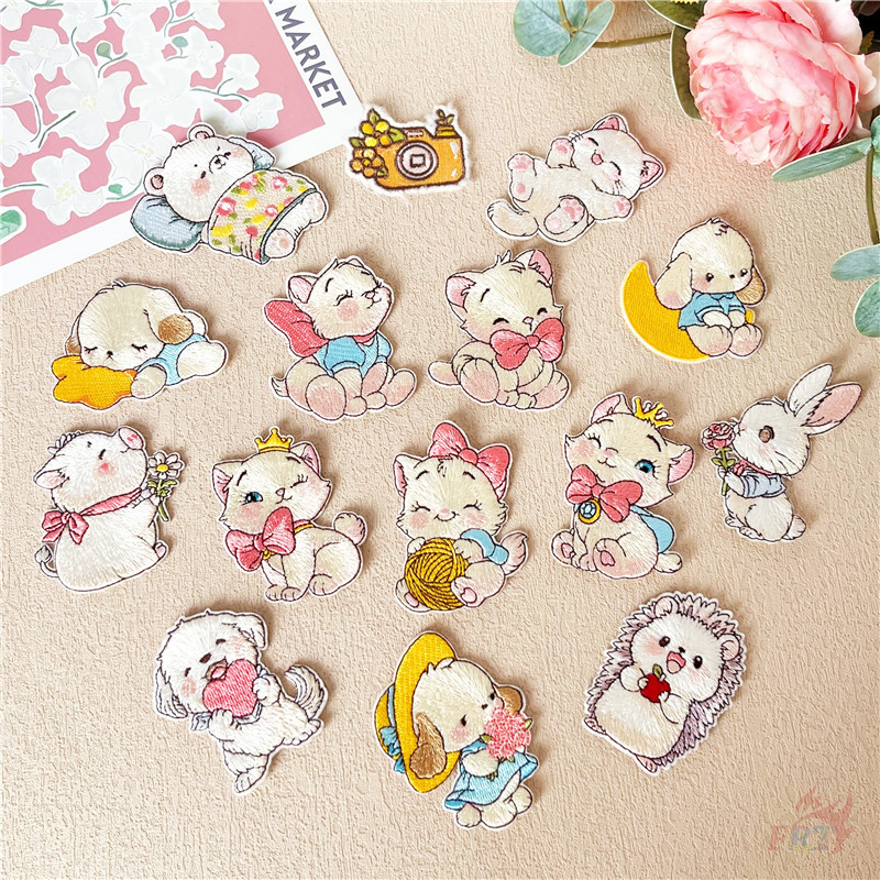 ✿ ถาม แพทช์สติกเกอร์ติดด้วยตนเองเด็กอ่อนสัตว์ ✿ 1ชิ้น แมว / สุนัข / กระต่าย / หมู / หมี / เม่น ทําเอง เย็บบนเหล็กบนเย็บปักถักร้อยเสื้อผ้าป้าย