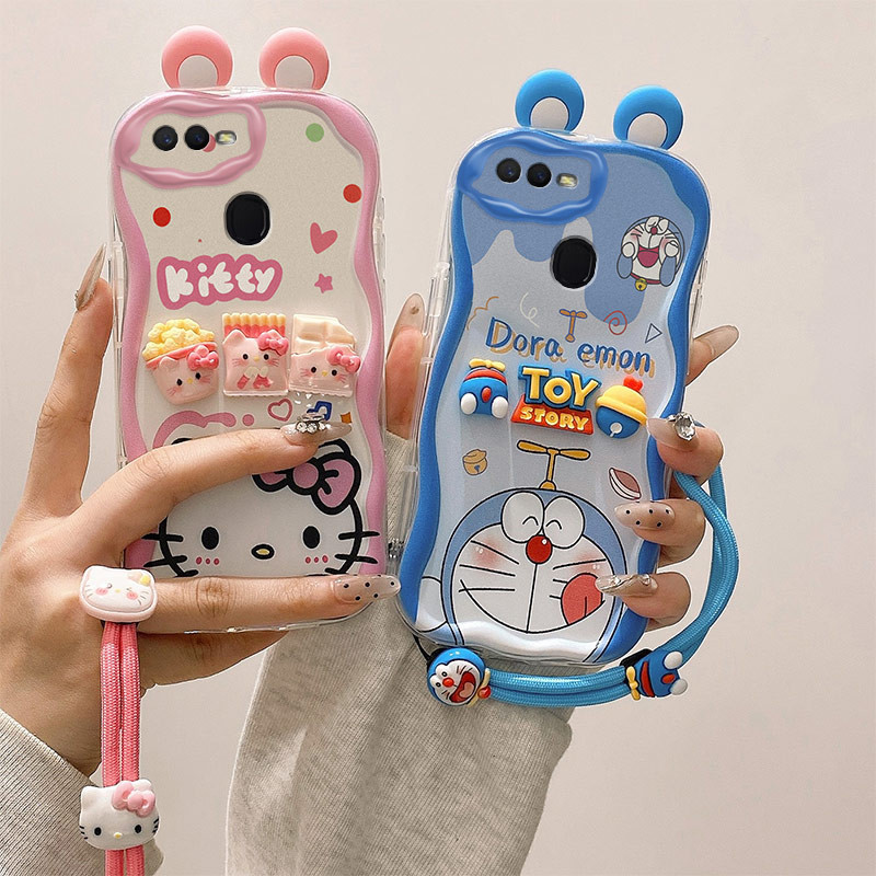 กรณี OPPO A5s กรณี OPPO A7 กรณี OPPO A12 OPPO F9 OPPO F9 Pro Kuromi น่ารัก 3D หูครีมขอบนุ่มเคสโทรศัพท์ TY-EDNY