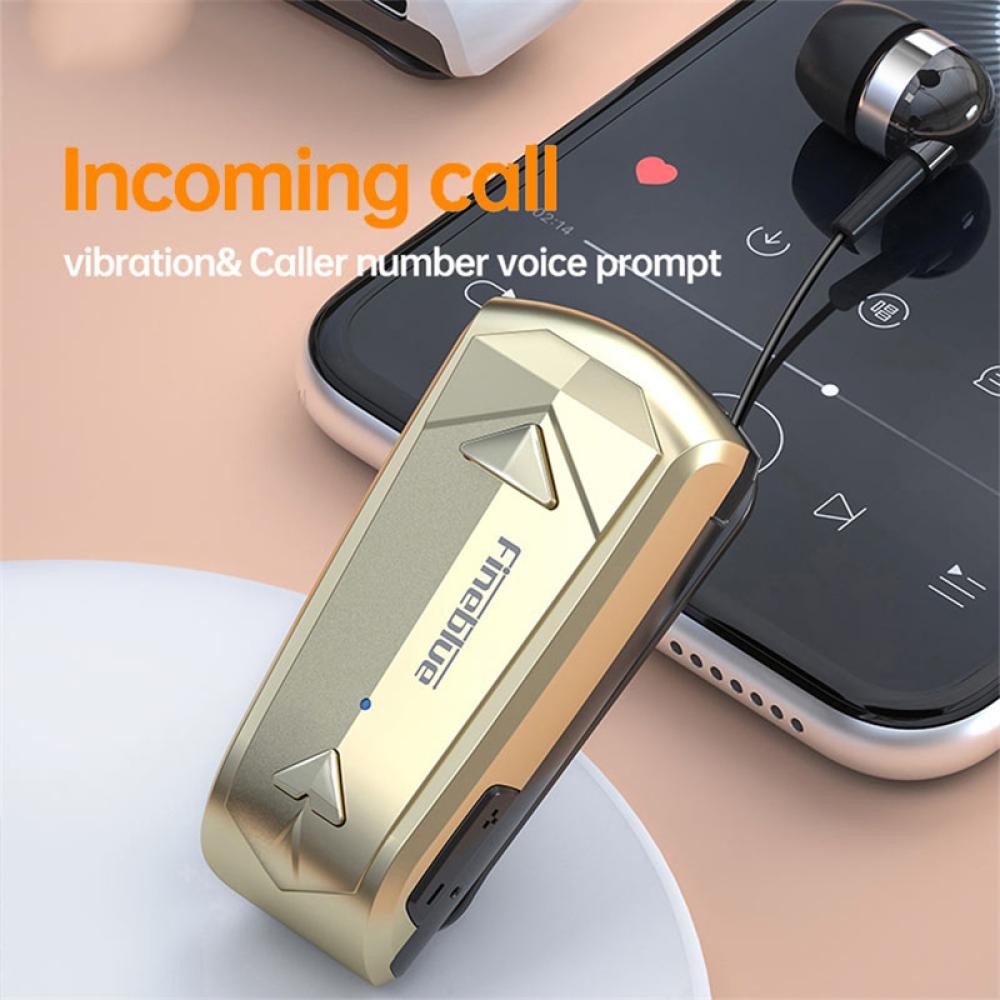 FFY F520 หูฟังไร้สายบลูทูธแบบพับเก็บได้ Auricular Lavalier Clip On ชุดหูฟังสําหรับ One Ear Hand Free