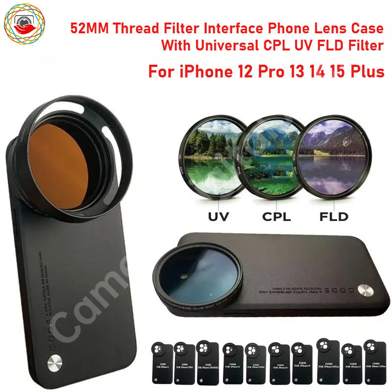 52mm Thread Filter Interface เลนส์โทรศัพท์ Universal CPL UV FLD Filter สําหรับ iPhone 12 Pro 13 14 1