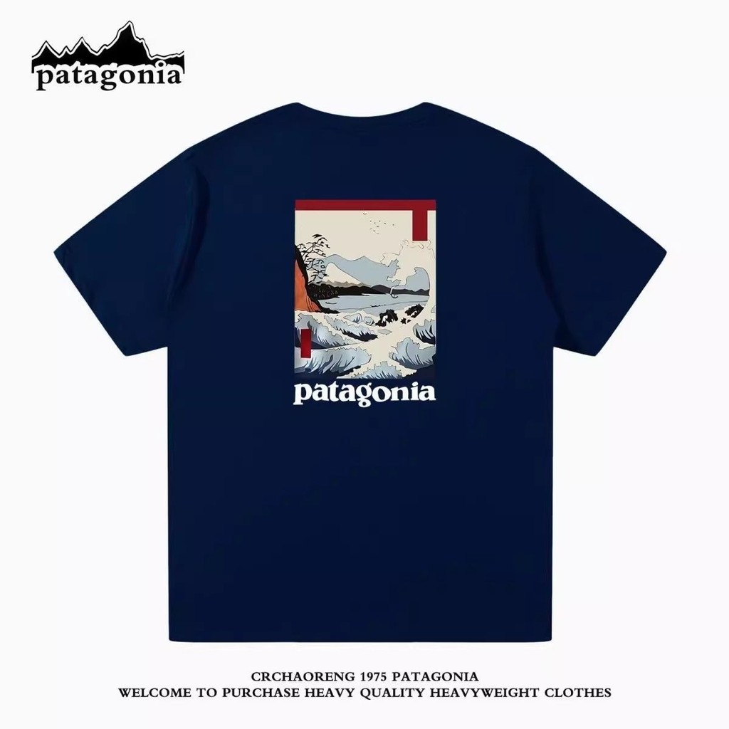 เสื้อยืดแขนสั้น Patagonia ทำจากผ้าฝ้ายแท้ ทรงคลาย ใส่สบาย เหมาะสำหรับการใช้งานกลางแจ้ง