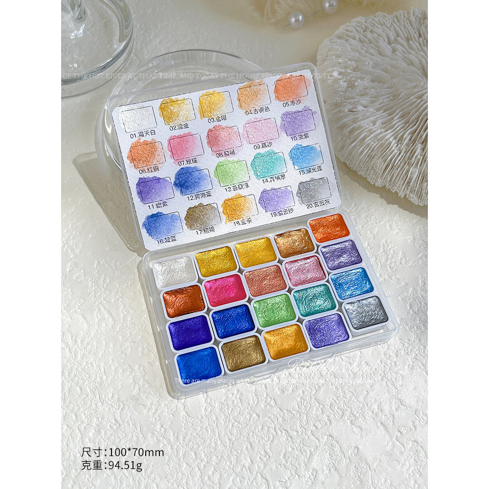 มุก ของแข็งสีน้ําเล็บร้านทุ่มเท24สีเม็ดสีสูงอิ่มตัวรอยเปื้อนทาสียาทาเล็บกาวตกแต่ง - รูปที่ 6