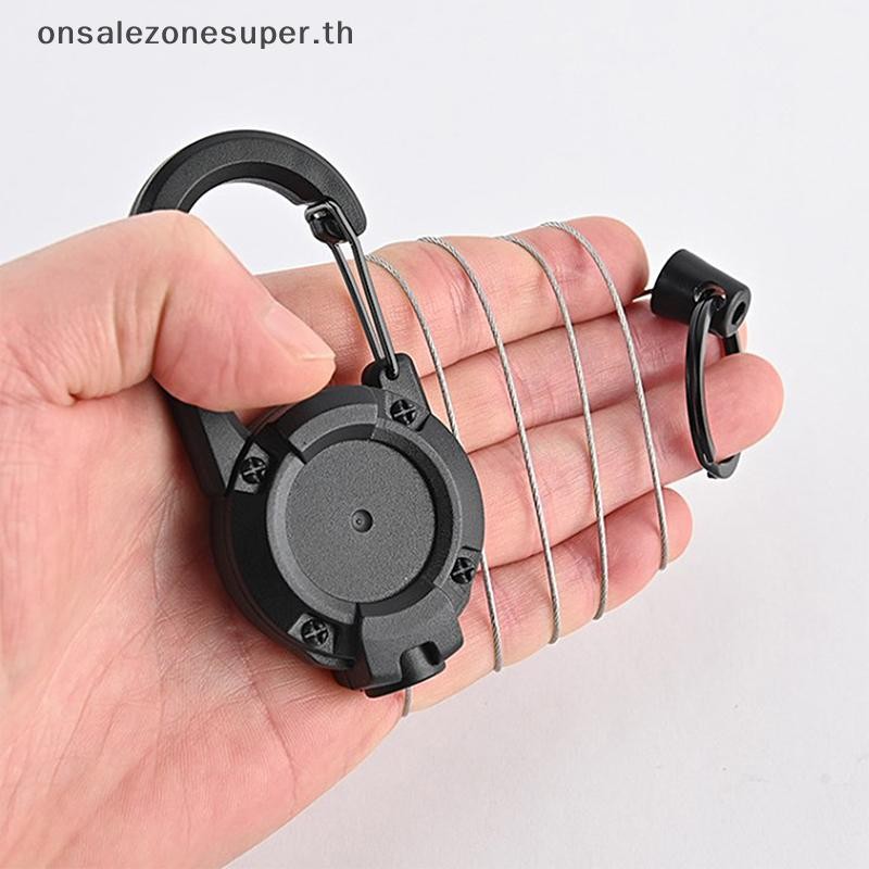 Ons Anti-theft โลหะ Easy-to-pull Buckle เชือกยืดหยุ่นพวงกุญแจ Retractable Key แหวน Anti Lost Ski Pass ID Card ที่