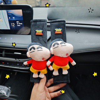 2 ชิ้น Crayon Shin-chan Car Seatbelt Cover แผ่นรองไหล่สําหรั…