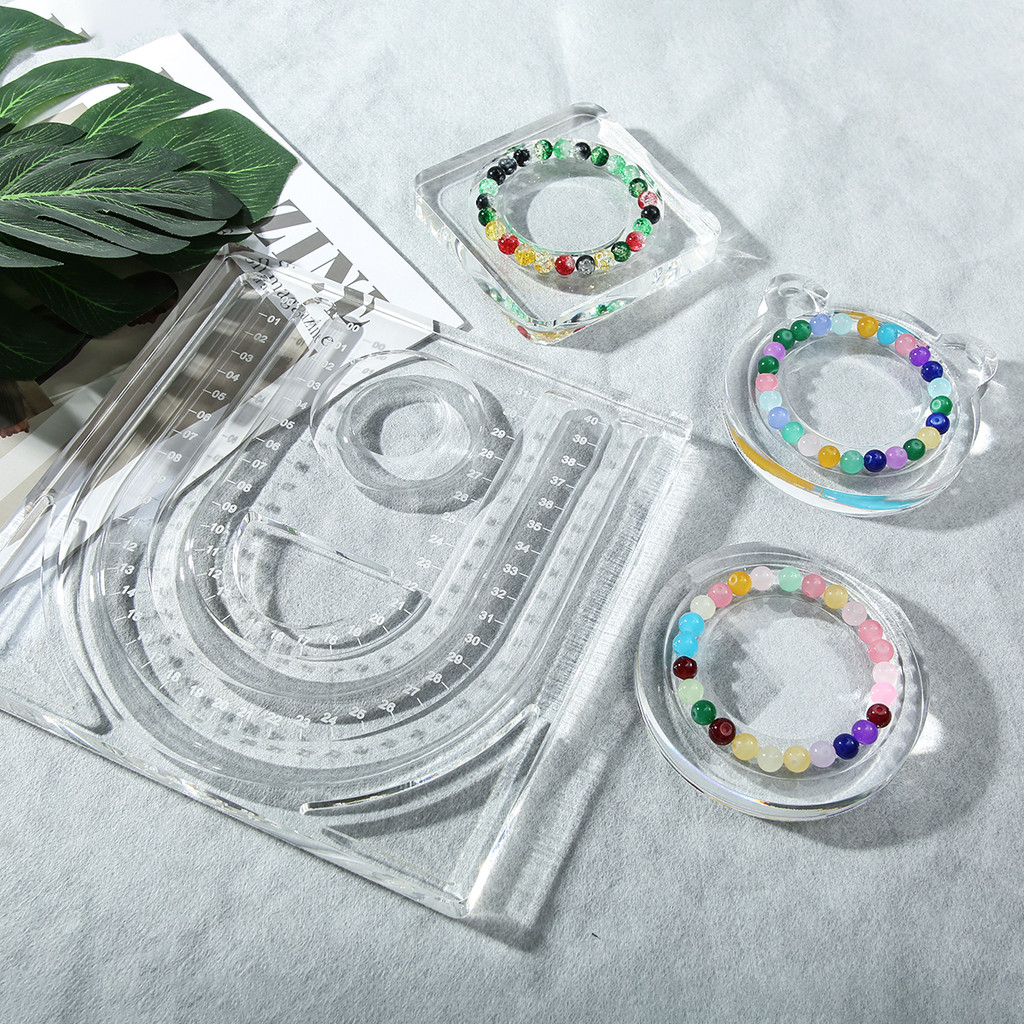 ถาดอะคริลิค ทําเอง สร้อยข้อมืออุปกรณ์เสริมสร้อยคอ / แผ่นแสดงเครื่องประดับแผ่นออกแบบลูกปัด