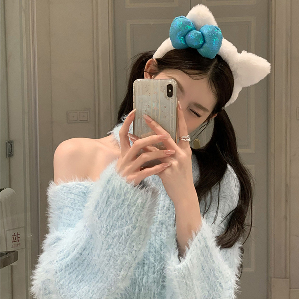 หูแมวตุ๊กตาโบว์คาดศีรษะอุปกรณ์ผมผู้หญิงความดันผมล้างหน้า หมวก - รูปที่ 7