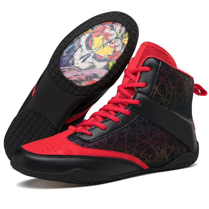 Boxing Shoes Men Competition Fighting Shoes Sanda Shoes Combat Shoes Wrestling Shoes Wrestling Boots