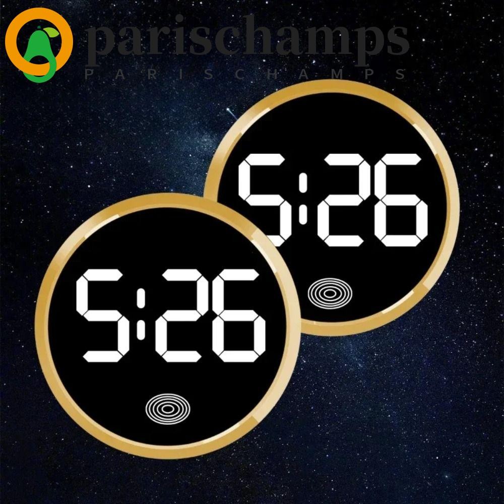 PARISCHAMPS นาฬิกาแดชบอร์ดรถ, นาฬิกาดิจิตอลแสดงเวลา LED ที่เปิดใช้งานแบบสัมผัส, เครื่องประดับอัตโนมัติ Mini Simple ความแปลกใหม่ LED นาฬิกาอิเล็กทรอนิกส์สําหรับรถยนต์เรือจักรยานรถบรรทุก