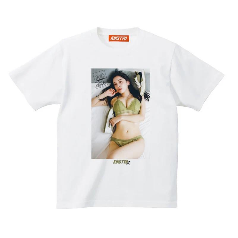 รองเท้าผ้าใบผ้าฝ้ายแท้สาว Watamaru Saye Chanel Portrait พิมพ์แขนสั้น Street Wear หลวม T @-