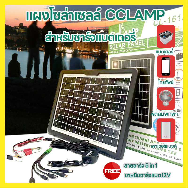 พร้อมส่ง เเผงไฟ CL แผงไฟโซล่าเซลล์ พลังงานแสงอาทิตย์ 15W แผงโซล่าเซลล์ solar panel แผง solar cell