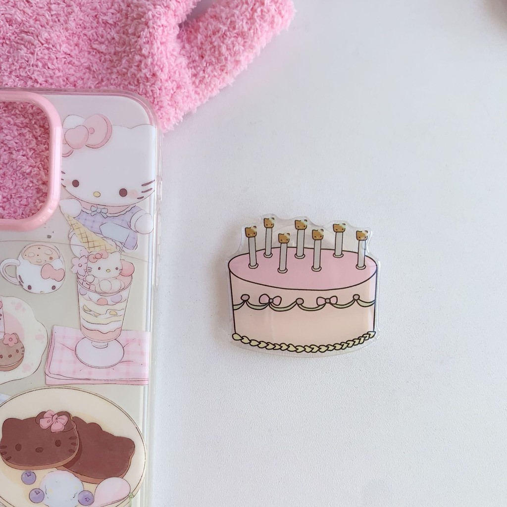 Ins ภาพประกอบ Apple Coconut Phone Griptok Universal Smart Tok Griptok Stand Holder สําหรับ IPhone ที่วางแบบพับได้ Lazy Bracket - รูปที่ 4