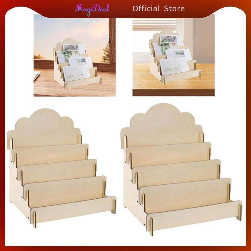 MagiDeal ขาตั้งโชว์การ์ดอวยพร ที่วางโชว์การ์ด ขาตั้งโชว์สติ๊กเกอร์ 4 ชั้น