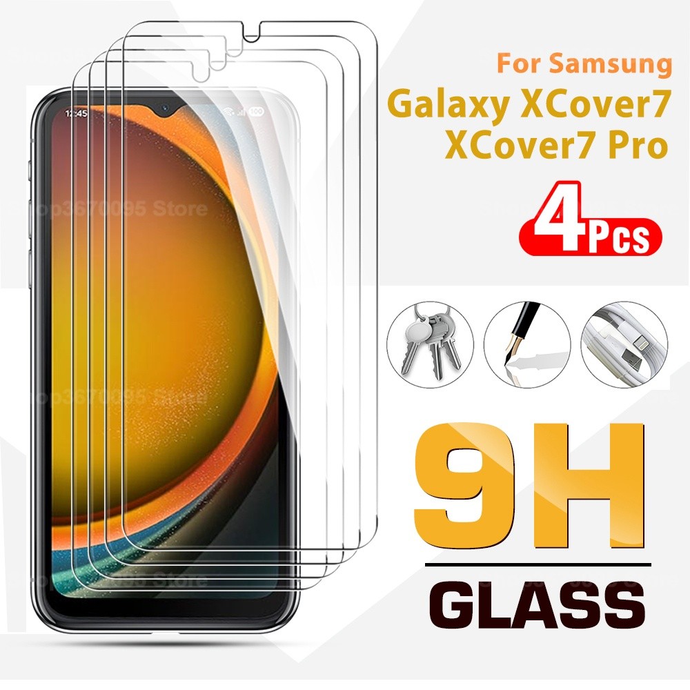 สําหรับ Samsung Galaxy XCover7 Pro 4 ชิ้นกระจกนิรภัย Galaxy XCover7 Xcover5 Xcover6 Pro โทรศัพท์ป้อง