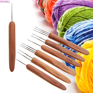 SPARKLENOVA เข็มโครเชต์ Micro Hook สานไม้ไผ่สแตนเลส One/Doube/Triple หัวเครื่องมือทําผมสําหรับทํา Dreadlock