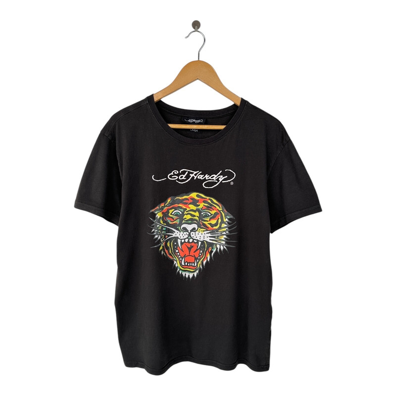 ED HARDY โดยเสื้อยืดโลโก้ Christian Audigier Tiger
