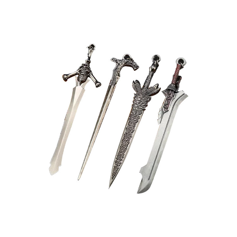 Devil May Cry Dante พวงกุญแจ 4 ชิ้นโลหะสร้างสรรค์ของขวัญฮาโลวีน Carnival เครื่องแต่งกายอุปกรณ์เสริม