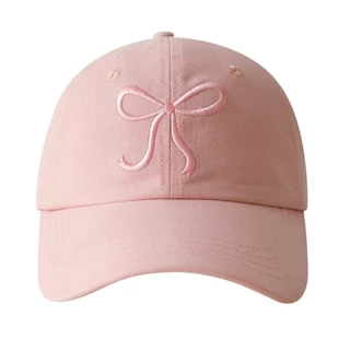 COD🔥หมวกแก็ป (ปักโบว์) หมวกเบสบอล แฟชั่นเกาหลี cotton cap หมวกเดินป่า