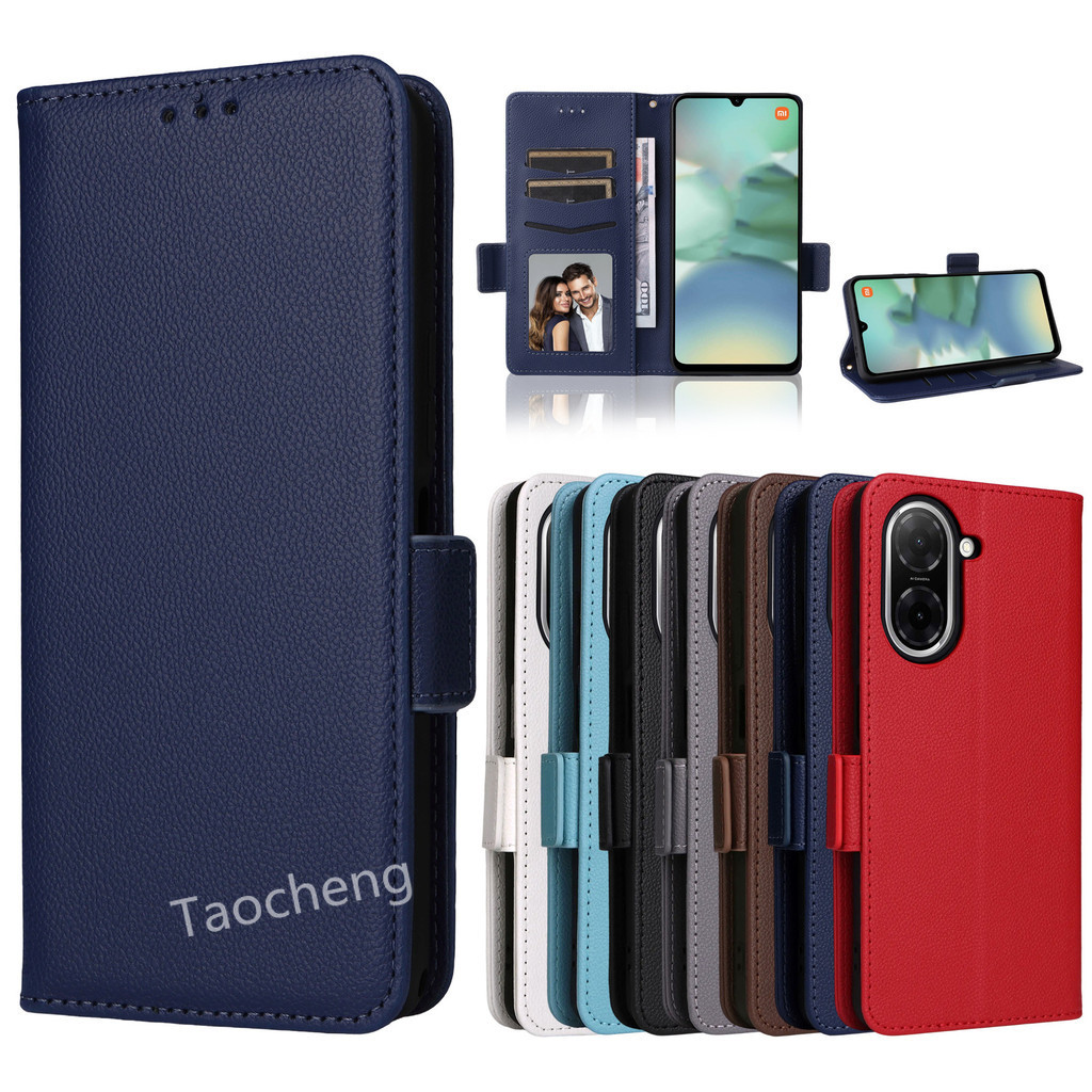 ปลอกสําหรับRedmi A5 A4 4G 5G RedmiA5 2025 กระเป๋าสตางค์หนังหรูหราปลอกการ์ดFlip Slot Bracket Holder Soft TPU Edge Cover
