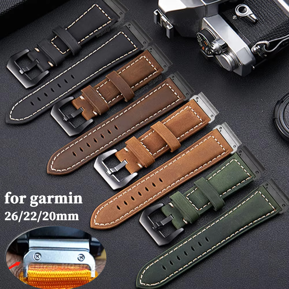 สายหนังวินเทจ QuickFit สําหรับ Garmin Tactix 7Pro Fenix 7X Fenix 7 6s Frosted สร