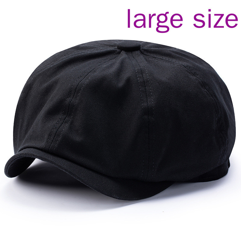 OverSize Newsboy หมวกสําหรับหัวใหญ่ผู้ชายผ้าฝ้าย Beret พ่อแบนขนาดใหญ่ผู้หญิงแฟชั่นแปดเหลี่ยมหมวก