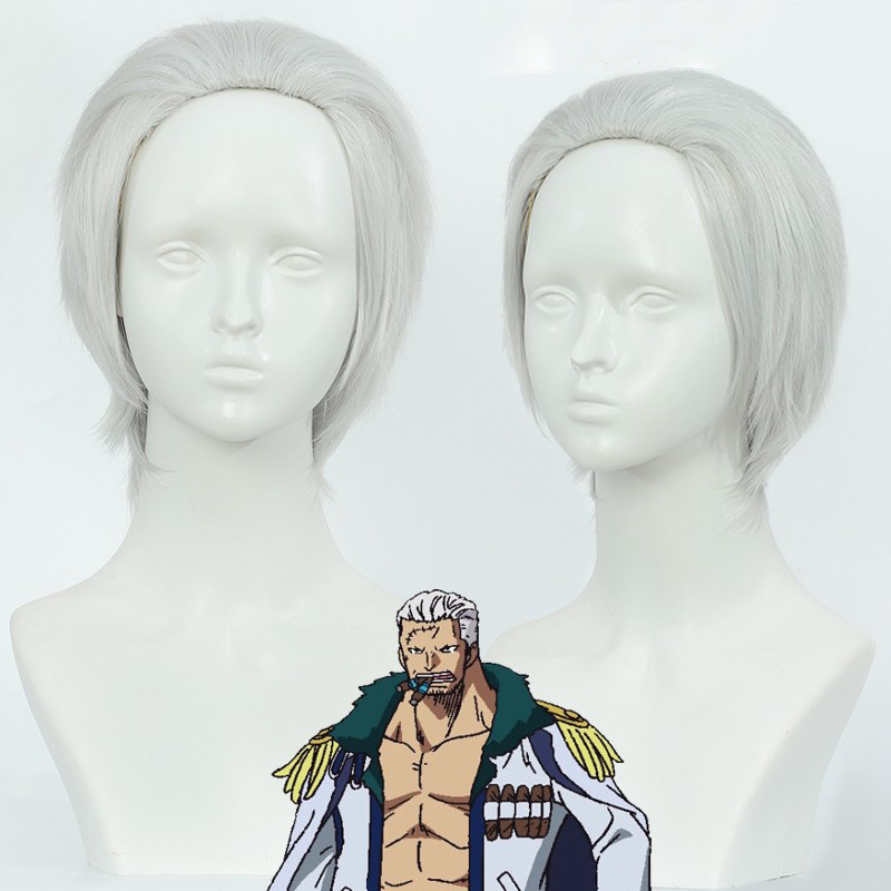 One Piece Smoker cos วิกผม White Hunter Smoker Silver Big Back