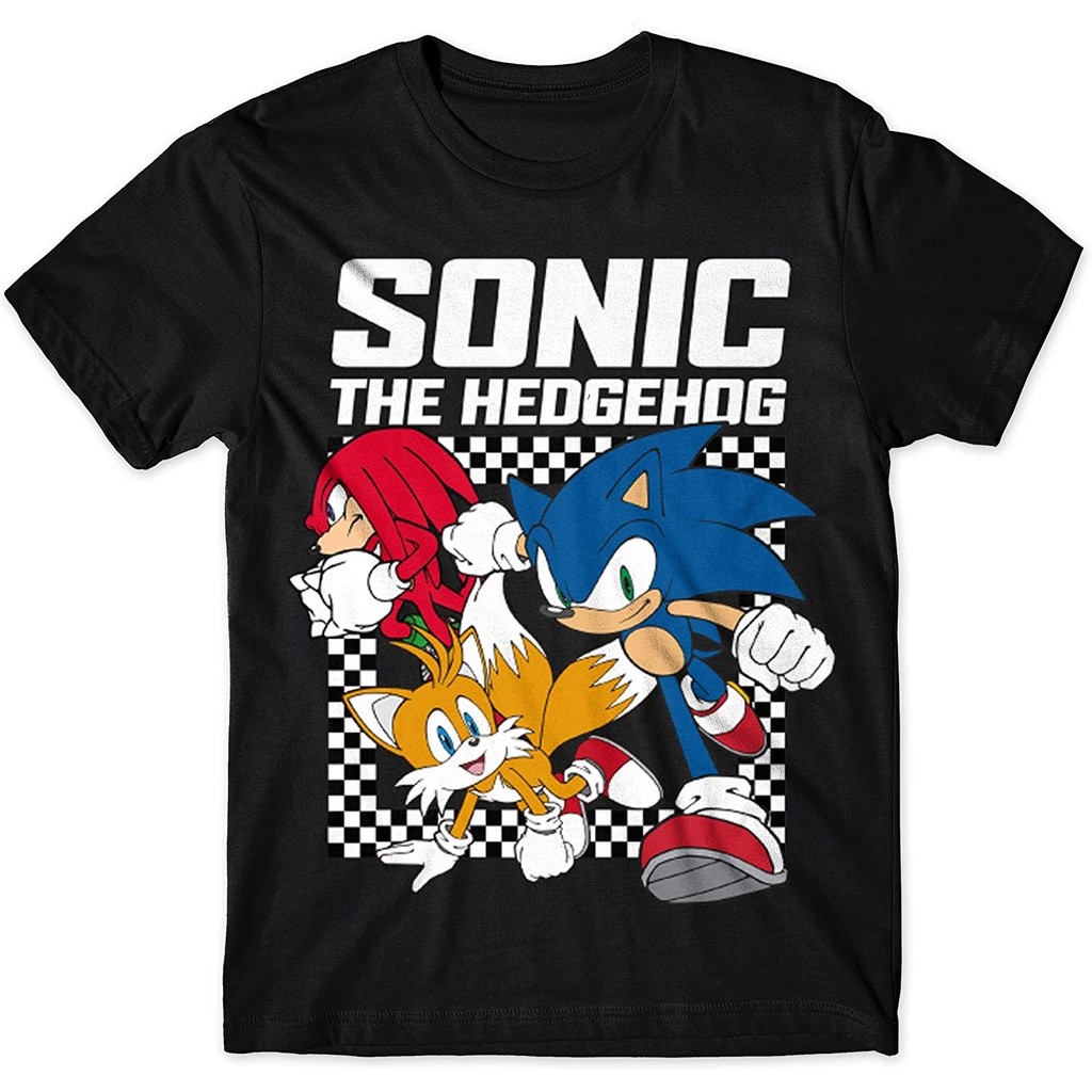 Sonic The Hedgehog Knuckles Miles Group เสื้อยืดสําหรับผู้ชายและผู้หญิงเสื้อยืดสําหรับผู้ใหญ่และผู้ช