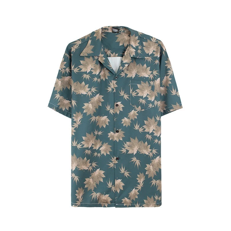 ERSHENSHI เสื้อเชิ้ตลายดอกไม้คอคิวบา แขนสั้น ฮาวาย ยูนิเซ็กส์ thumbnail 7
