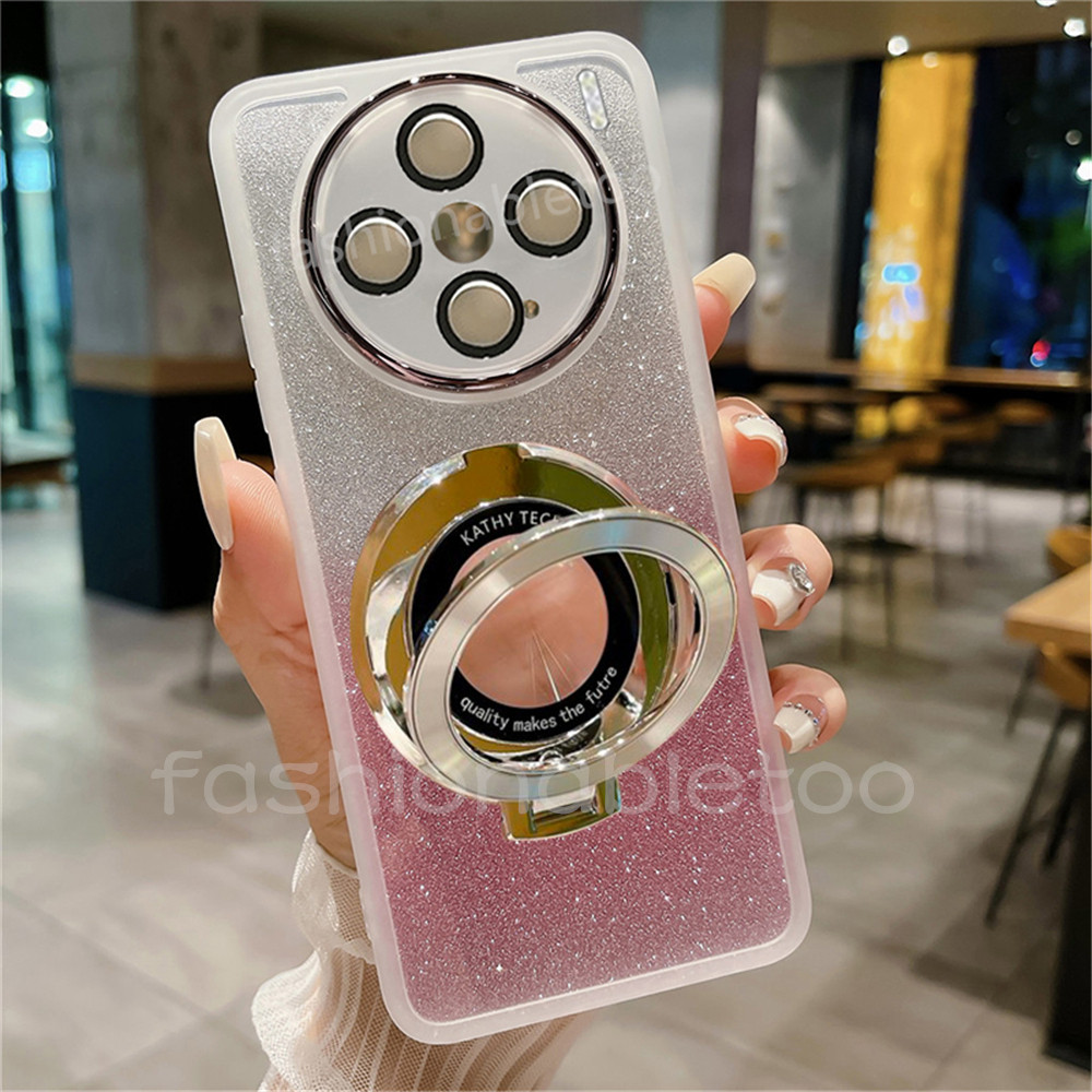ปลอกสําหรับvivo Vivo X100 X200 pro mini X200promini X100pro X 200 VivoX200proผู้ถือแหวนวงเล็บเคสโทรศัพท์ฟอยล์Bling Glitterอะคริลิคใสกันกระแทกปกหลัง