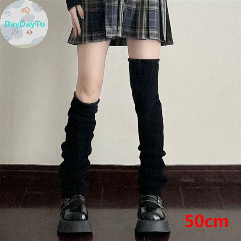 Daydayto Y2K ผู้หญิงขาอุ่นญี่ปุ่น Lolita ถุงเท้ายาวขนสัตว์ถักเท้าแขนอุ่นฤดูใบไม้ร่วงฤดูหนาวโครเชต์ Heap ถุงเท้า Boot Cuffs TH - รูปที่ 3