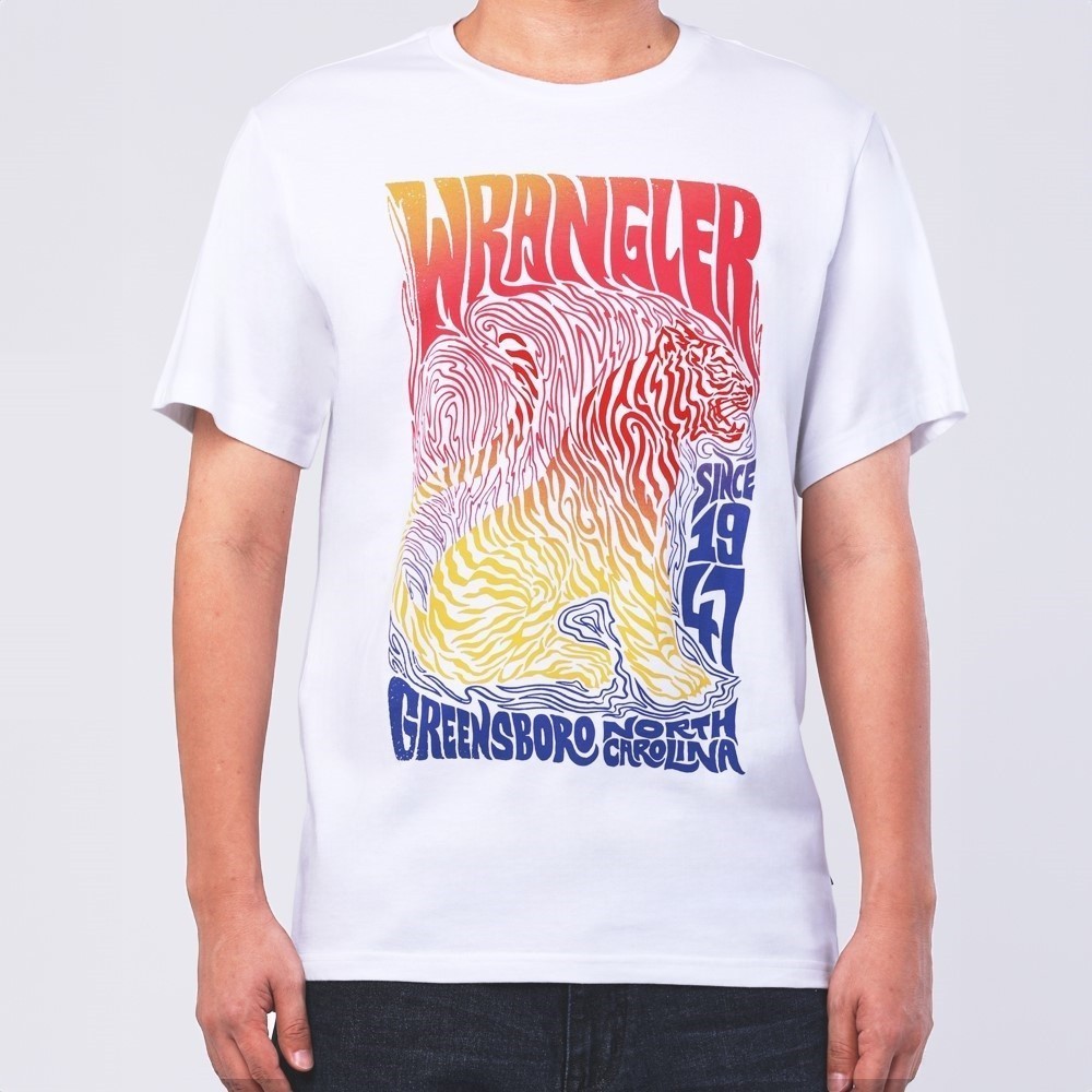 ปกติ 【new】 WRANGLER เสื้อยืดแขนสั้นผู้ชาย คอลเลคชั่น Wrangler For All รุ่น WR S524MTSSN50 สีขาว