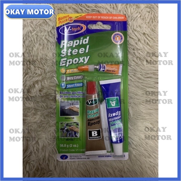 2 TON GUM V-TECH RAPID STEEL EPOXY V TECH GUM 2 TON 56.8 g GAM 2 TAN V TECH BOSSKU 10939