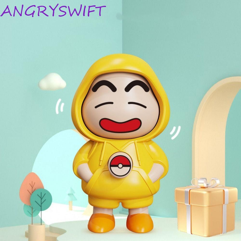 Angryswift ตุ๊กตาเปลี่ยนหน้าเครยอนชินจังพร้อมพวงกุญแจพลาสติกของเล่นแต่งหน้าหน้าชินจัง,งานฝีมือ DIY สไตล์จีนมินิเปลี่ยนหน้าของเล่นตุ๊กตาคริสต์มาส