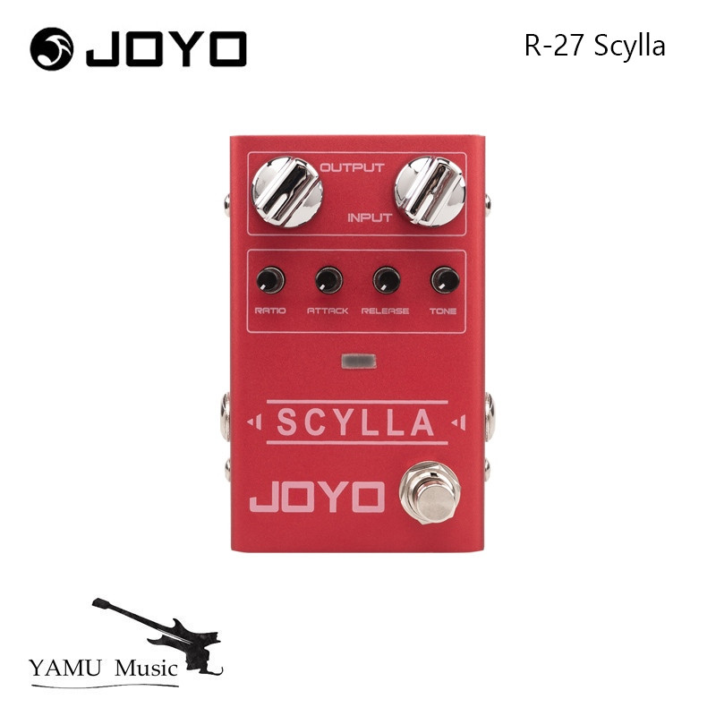 JOYO R-27 SCYLLA กีตาร์เบสเหยียบคอมเพรสเซอร์เอฟเฟกต์เหยียบที่แม่นยําลูกบิดการบีบอัดเสียงต่ําและช่วงค