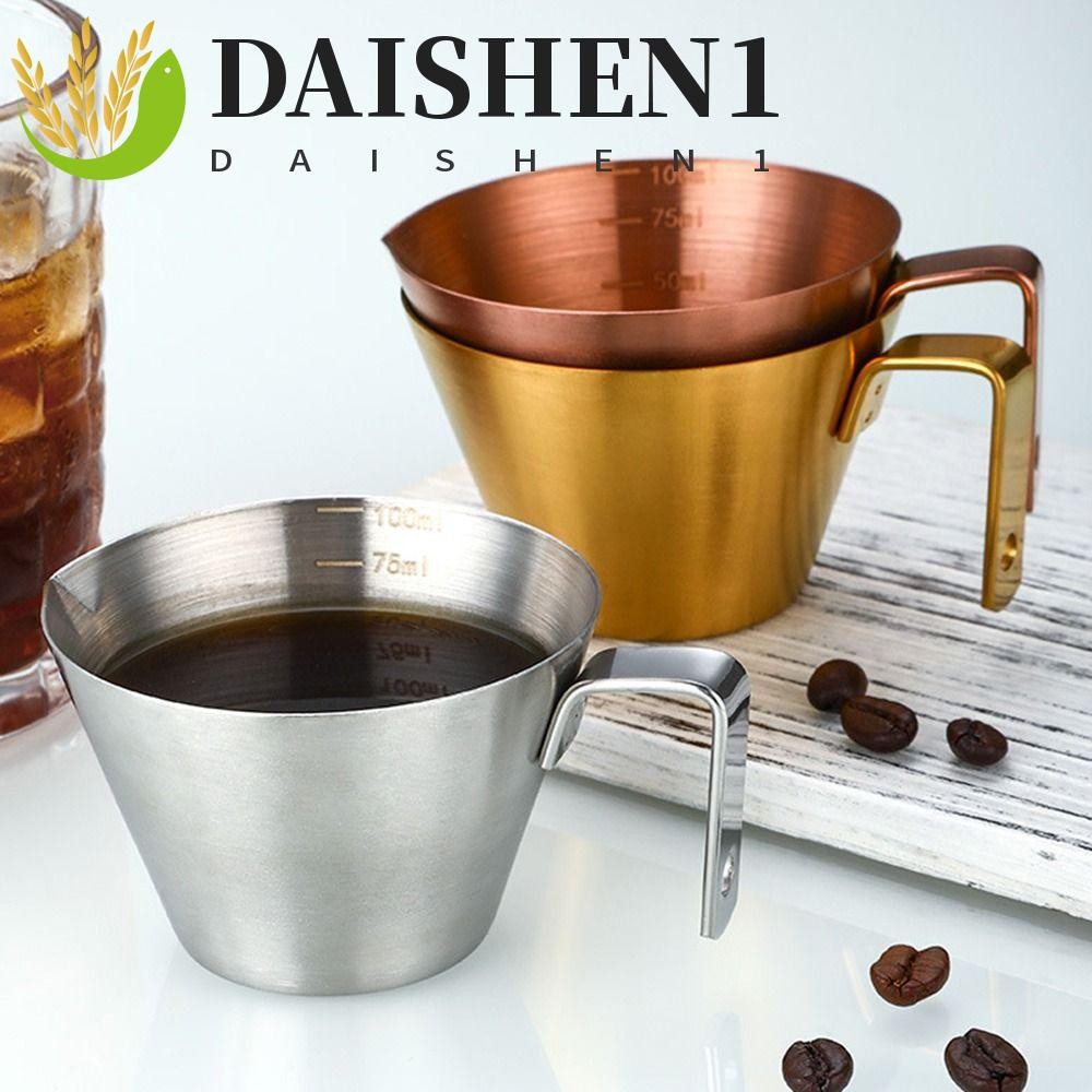 Daishen1 ถ้วยตวงเอสเปรสโซ่ สเตนเลส 304 ขนาดเล็ก 100 มล. พร้อมสเกลจับ สําหรับช็อตกาแฟ เมล็ดกาแฟ