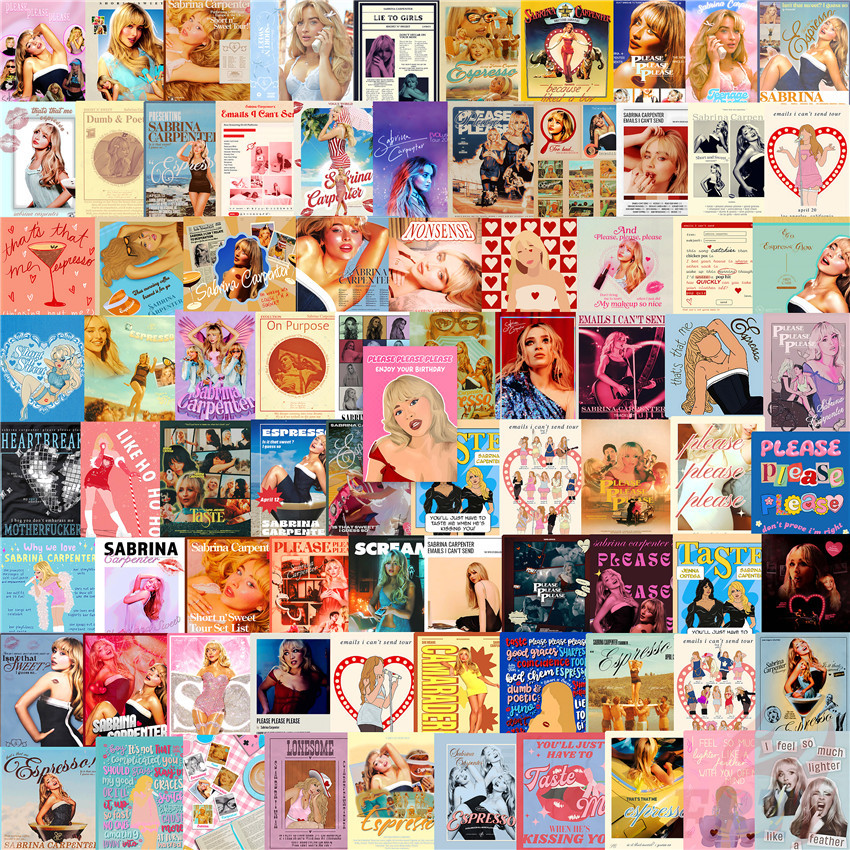 100ชิ้น/เซ็ต Sabrina Carpenter Q-C Mini Diary Manual Stickers (ขนาด:2~3ซม.) Diy แฟชั่นสมุดภาพอัลบั้มตกแต่ง Decals สติกเกอร์
