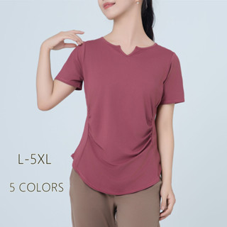 เสื้อผ้าโยคะขนาดบวกกีฬาฟิตเนสท็อปส์ซูผู้หญิงวิ่งแห้งเร็วจีบผ…