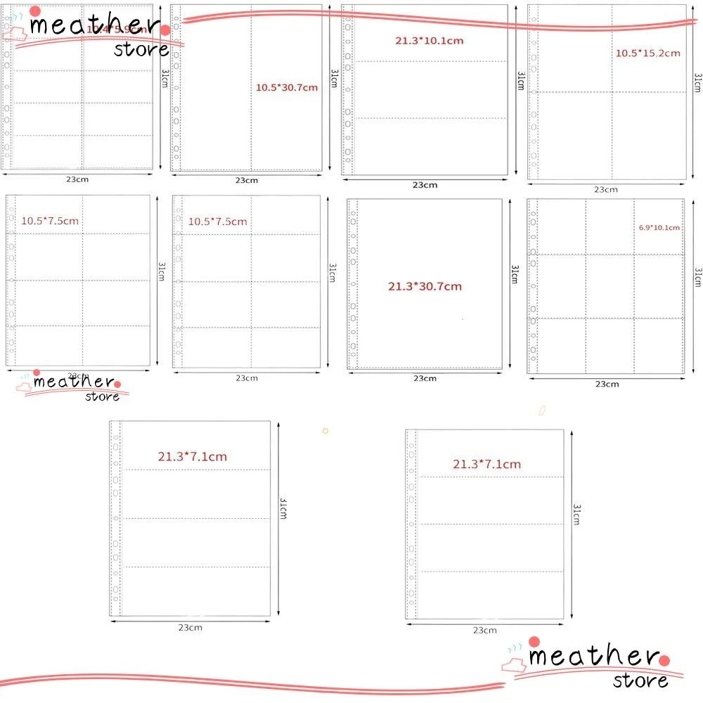 Meatherstore อัลบั้มภาพเติมหน้า, โปร่งใสหลายกระเป๋า A4 Kpop Photocard Binder, PP DIY Photo Album Sleeves