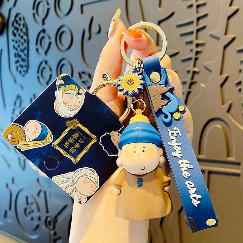 สร้างสรรค์เดือนครึ่งศิลปินพวงกุญแจ/การ์ตูนแวนโก๊ะตุ๊กตาตุ๊กตาจี้ของขวัญขนาดเล็ก - รูปที่ 7